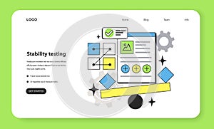 Stability testing technique web banner or landing page. Software testing