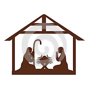 Stable with holy family manger