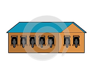 Stable isolated. stabling Horse Wooden House. Vector illustration