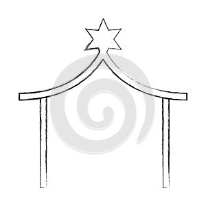 Stable manger isolated icon