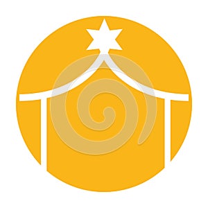 Stable manger isolated icon