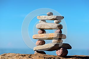 Stable stack of pebbles