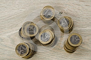 Stack of 1 Euro coins