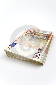 Stack of 50 Euro bills