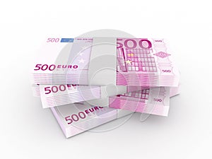 Stack of 500 euro bills