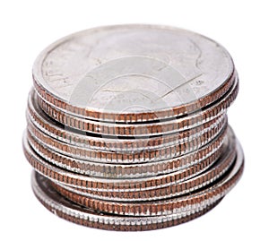 Isolated US Dime Stack photo