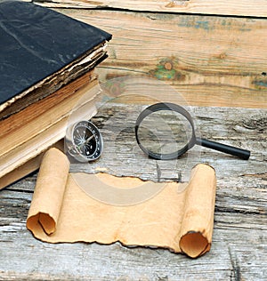 Stack of antique books