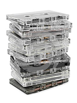 Stack of audio cassettes