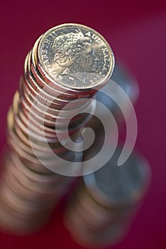 Stack of australian dollar coins