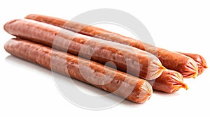 Stack of Bacon Sticks on White Background