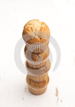 Stack of Banana Nut Muffins