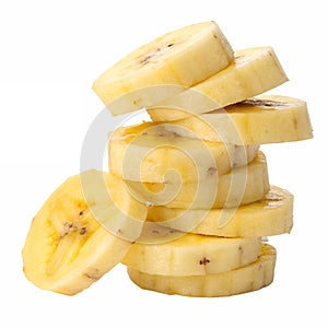 A stack of Banana slices with a transparent background