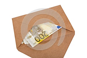 Stack of Banknotes in Envelope