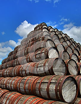 Stack of barrels