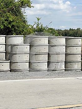 a stack of barrels for storage