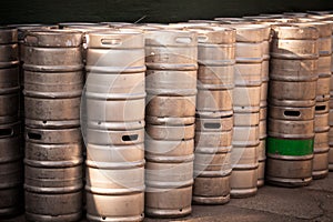 Stack of beer barrels