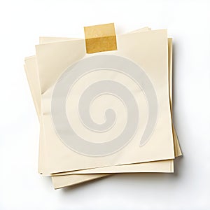Stack of Beige Paper with Tape