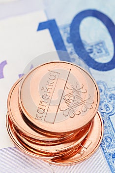 Stack of Belarus coins