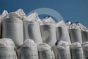Stack of big bag contain sand