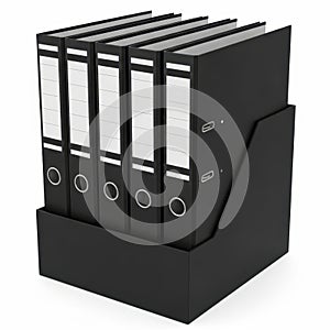 Stack of binders isolated on white background
