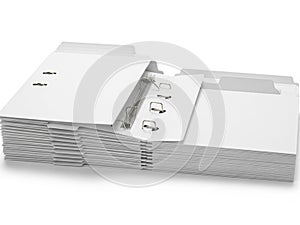 Stack of binders isolated on white background