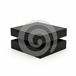 Stack of black boxes, isolated on white background isolated on white background