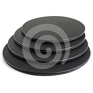Stack of black circles isolated on transparent background