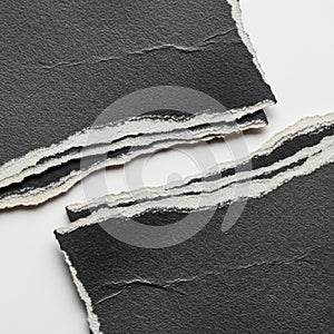 Stack of black paper sheets isolated on white background