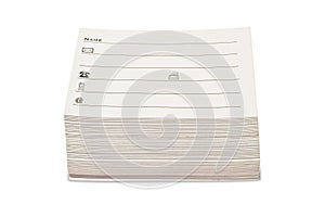 Stack of blank address cards