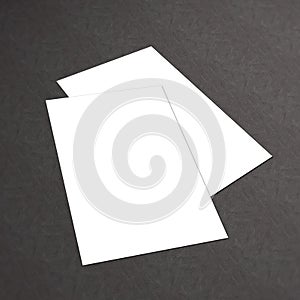 Stack of blank business card on white textured background