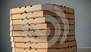Stack of Blank Cardboard Pizza Boxes