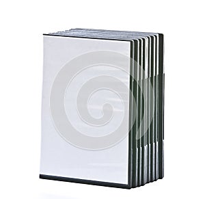 Stack of blank DVD cases