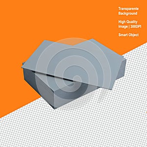 A stack of blank gray paper sheets on transparent background