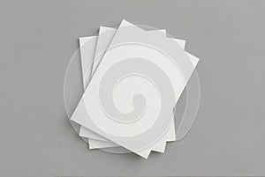 Stack of blank magazines mockup on gray background