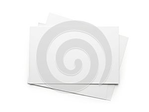 Stack of blank papers isolated on white background