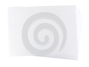 Stack of blank A4 papers for printing. Isolated on white background