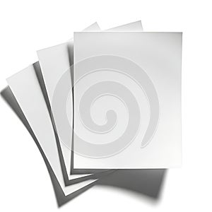 Stack of blank papers with a shadow effect