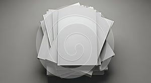Stack of Blank White Books or Magazines Mockup