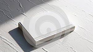 Stack of Blank White Cards on Textured Surface
