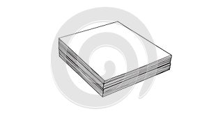 Stack of Blank White Paper Isolated on White Background