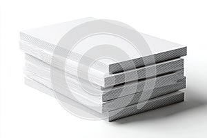 Stack of Blank White Paper Mockup Isolated on White Background