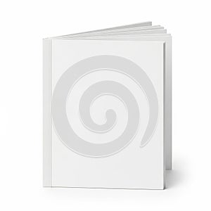 A stack of blank white paper sheets on a white background