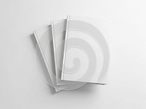 A stack of blank white paper sheets on a white background