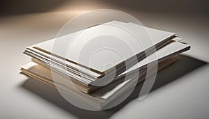 Stack of Blank White Paper Sheets