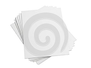 Stack of blank white paper sheets on a clean surface
