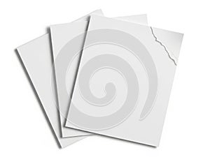 Stack of blank white paper sheets on a clean surface