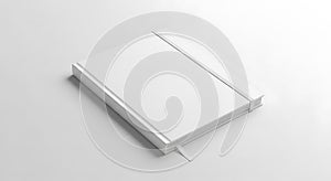 Stack of blank white paper sheets on a clean surface