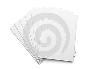 Stack of blank white paper sheets on a clean surface