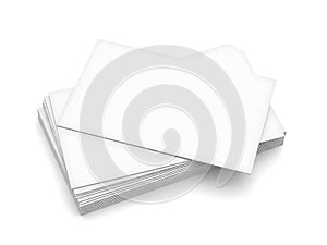 Stack of blank white paper sheets on a clean surface