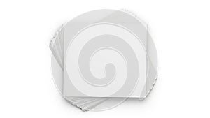 Stack of blank white paper sheets on a flat surface